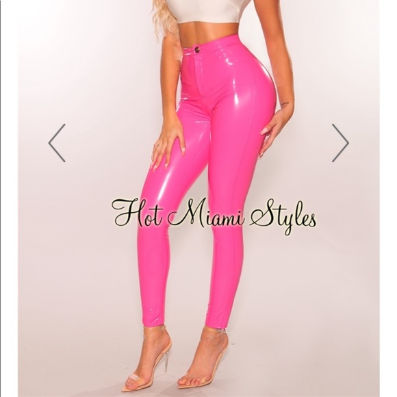 latex stretchy high waist pants